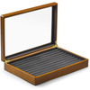 Glass window storage box custom design logo for jewelry box luxury portable matte varnish Wood gift boxes
