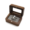 Walnut storage wood wooden canvas wedding jewelry engagement ring box