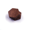 Wood Proposal hexagonal wooden box ​Walnut Wood Mini Portable Jewelry Wedding Ring Wooden Boxe
