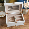 Small Suitcase Watch Gift Box Flower White Velvet Embroidery Necklace Jewelry Box Ring Boxes Bracelet Pendant Wooden Packaging