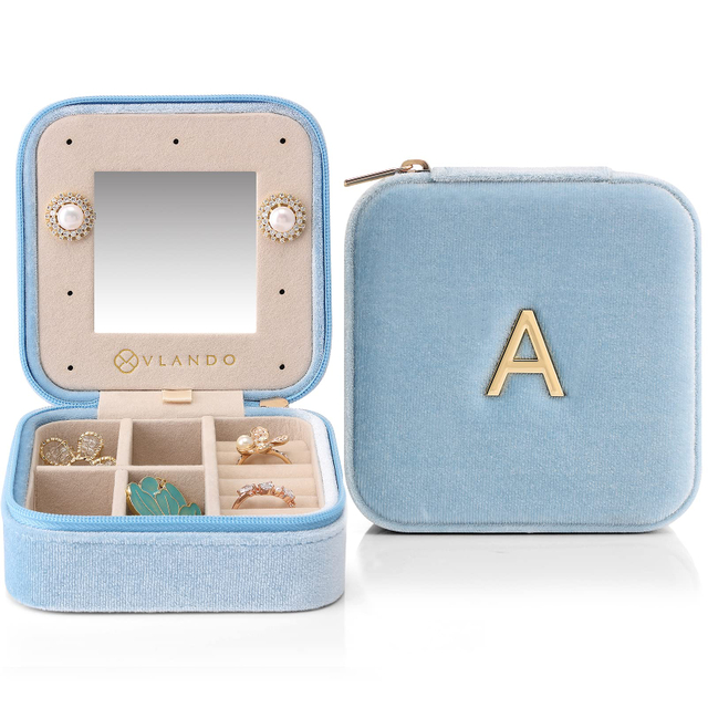 Manufacturers Custom Design Luxury Vintage Travel Portable Storage Jewellery Case Small Mini Pu Leather Jewelry Box With Mirror 