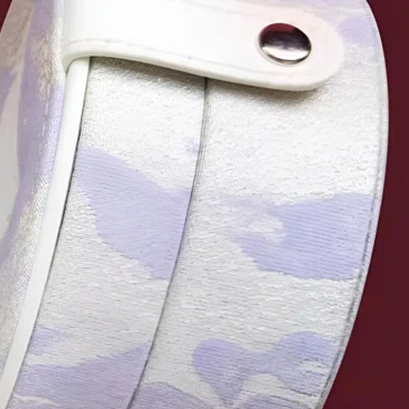 Premium Purple 2 Layered Circular Jewelry Box Packaging with Mirror Portable Jacquard Leather Ring Earring Jewelry Storage Box