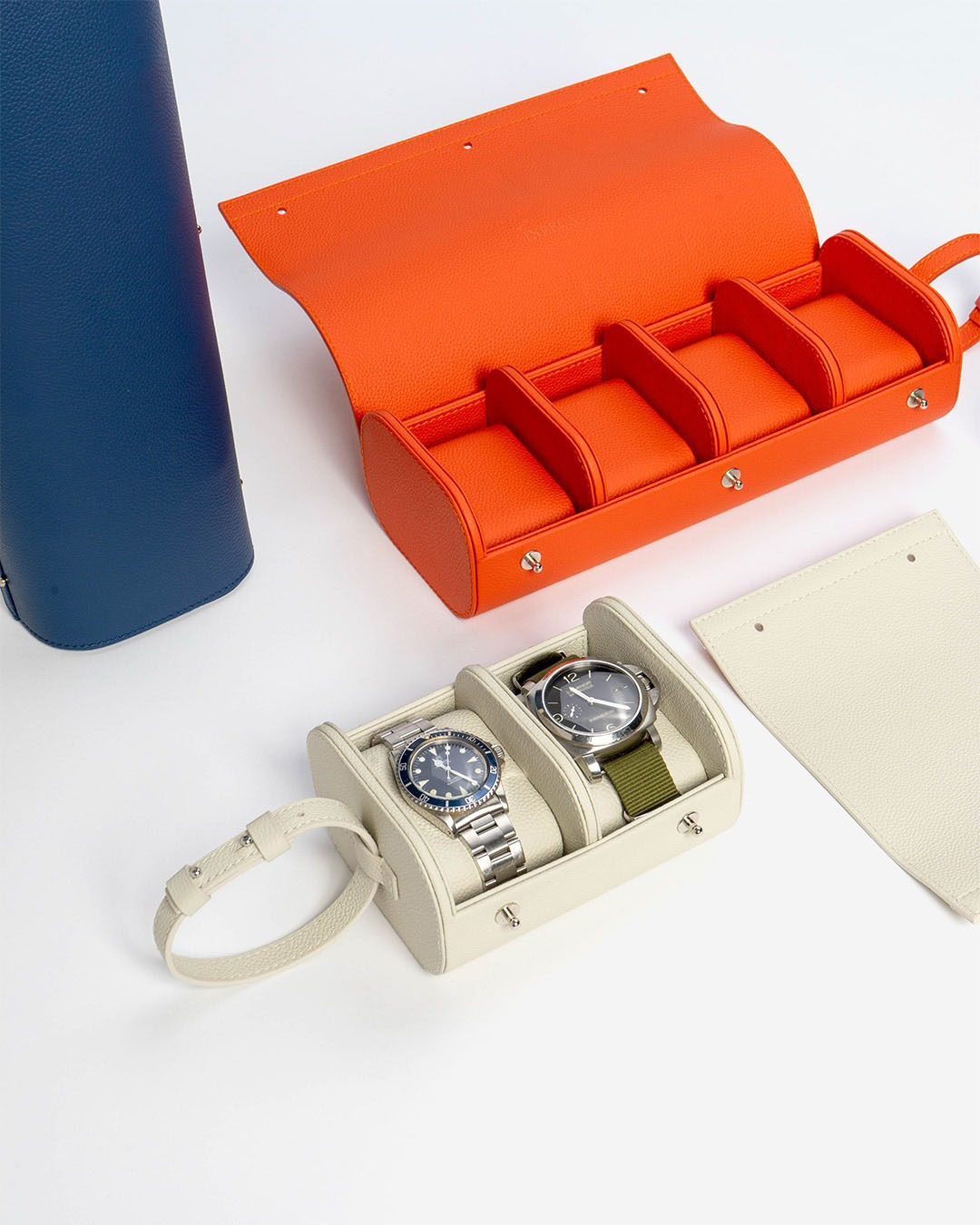 Customizable Portable Watch Box with Pillow Premium box Storage Watches 6 Slots Luxury Leather Watch and Bracelet Box Packaging