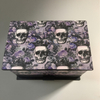 Halloween Skull And Dark Purple Rose Design Watch Jewelry Box Packaging Wooden Drawer Style Jewelry Storage Box with Mirror