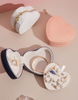 New Small Portable Heart Shaped Pu Leather Zipper Earrings Ring Jewelry Travel Storage Box for Valentine's Day Gift