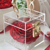 Hot Selling Acrylic Square Wedding Souvenirs Portable Gift Jewelry Packaging Box Transparent Candy Box With Metal Handle