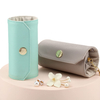 Small Rotatable Pu Leather Round 3 Layer Jewelry Case Travel Accessory Storage Box Jewelry Organizer White