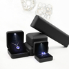 New Arrival Plastic LED Light Black Big Necklace Ring Bracelet Jewelry Set Gift Packaging Box for Wedding Birthday Valentine' Day