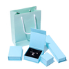 Custom Dark Blue Flip Paper Stud Earrings Bracelet Necklace Ring Jewelry Packaging Box Factory Wholesale