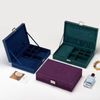 Ins Style Flannel Large Capacity Earrings Ring Necklace Jewelry Display Storage Box with Metal Lock
