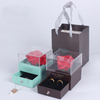 Two Layers Acrylic Lid Preseved Rose Jewelry Box
