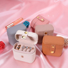 New Mini PU Leather Simple Jewelry Stud Earrings Ring Storage Packaging Box With Buttons Close
