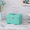 Luxury Large Portable Jewelry Organizer Storage Case Packaging Box with Lock and drawer for Women Girls