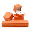 High Grade PU Leather Small Bracelet Brooch Earring Necklace Ring Jewelry Packaging Box Set with Metal Clasp