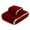 High Grade Creative Red Velvet Wedding Gold Necklace Pair Ring Bracelet Jewelry Set Packaging Box