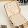 Wholesale Small Velvet Earrings Ring Necklace Portable Jewelry Storage Box with Mirror And Zipper
