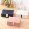 Factory Direct Selling PU Leather Portable Simple Earrings Necklace Ring Jewelry Storage Box with Flannelette Lining