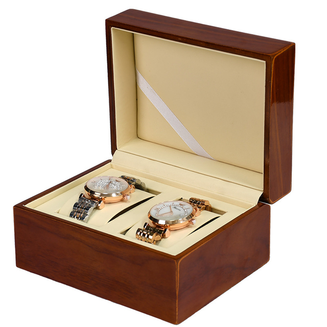 Wholesale Customized Wooden Square Flip Paint Jewelry Watch Gift Display Packaging Box with Logo And Insert