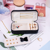 Custom Logo Velvet Earring Ring Necklace Bracelet Pendant Travel Jewelry Organizer Packaging Box with Zipper Wholesale 