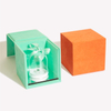 Custom Candy Jewelry Ring Box Clear Glass Dome Wedding Favor Ring Boxes with Ribbon Mirror Flip Magnetic Closure Jewelry Box