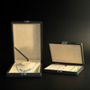 Luxury large square pu leather velvet insert diamond necklace gift packaging box Valentine's Day jewelry packaging box