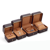 Gold edge pu leather jewelry ring gift box wedding necklace storage box watch jewelry packaging box with velvet foam insert