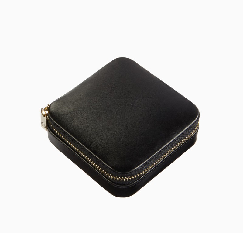 Customized PU Leather Round Single Layer Simple Leisure Travel Portable Jewelry Storage Box