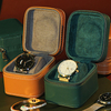 Custom Pu Leather With Velvet Watch Pillow Watch Strap Box Luxury zipper travel Gift Watch Display Box