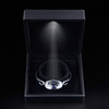 Custom rubber paint black jewelry box finger ring Led light ring box for wedding ring jewelry box