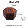 Wooden Luxury Box Hexagonal Solid Wood Jewelry Ring Package Box Heart Shaped Jewelry Wooden Ring Box