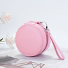 Round Silver Jewelry Packaging Boxes Custom Logo Small Pu Leather Gift Packaging Jewelry Box