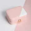 Pu Leather Velvet Jewellery Gift Storage Packaging Boxes Organizer Custom Logo Mirror Small portable zipper Travel Jewelry Box