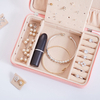 Zipper Small Travel Jewelry Box Organizer Velvet Jewelry Storage Case for Ring Earring Necklace