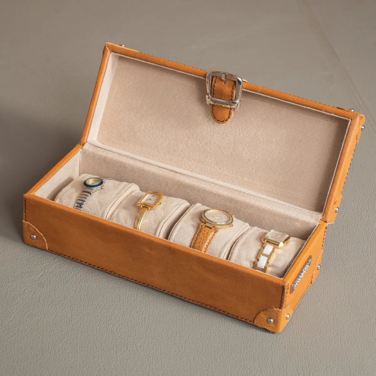 Custom Smart Watch Box with Logo Plush Suede Lining Leather Custom Premium Green Jewelry Packaging Boxes for Watches Bracelet