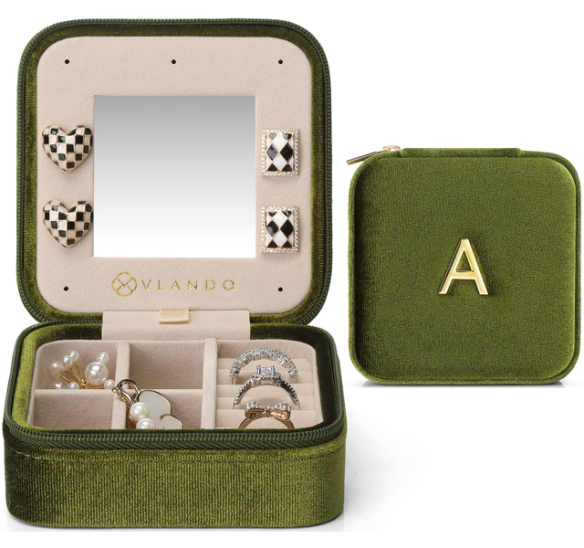 Small PU Leather Portable Travel Jewelry Box Velvet Jewelry Organizer Display Storage Case for Lady 