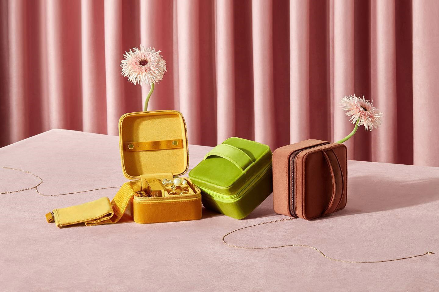 Travel Home Storage Portable Jewelry Necklace Display Box Light Green Jewelry Flat Bags And Boxes Earrings Ring Watch Organizer