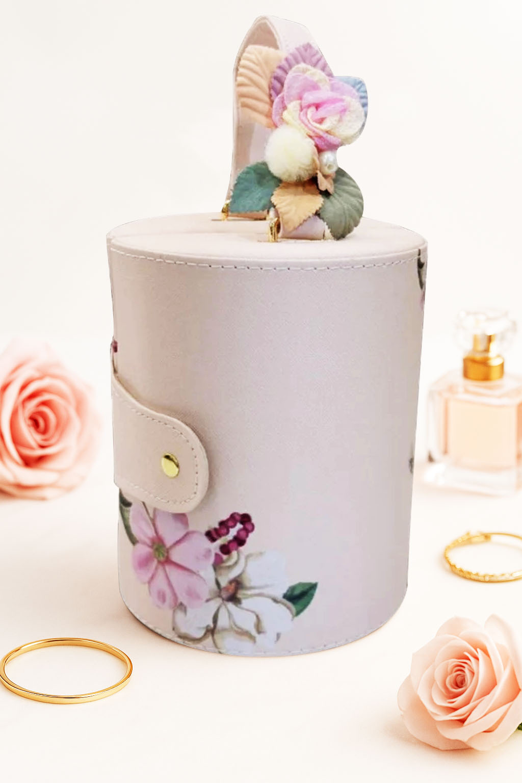 Personalized Jewelry Packing Box Rotating 3 Layer Jewelry Organizer Box Earring Bracelet Necklace Jewelry Box with Pearl Handle
