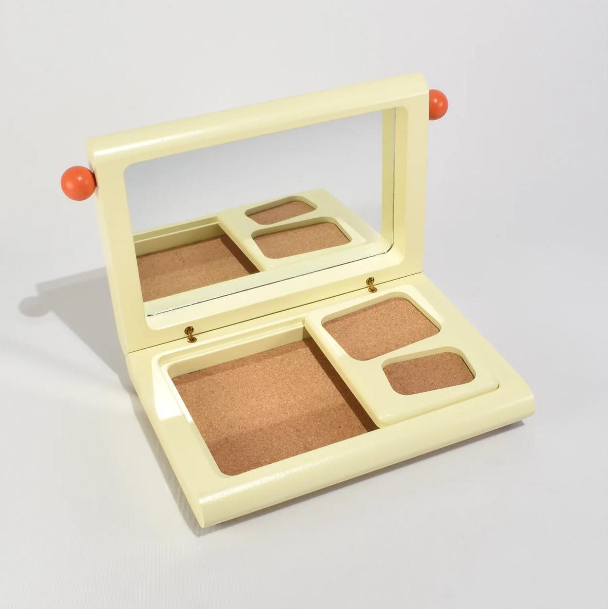 Personalized Blue Mirror with Jewelry Packing Box Wood Earring Ring Necklace Jewelry Storage Box with Mini Detachable Trays