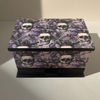 Halloween Skull And Dark Purple Rose Design Watch Jewelry Box Packaging Wooden Drawer Style Jewelry Storage Box with Mirror