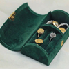 Custom Logo Velvet Travel Minimal Jewelry Organizer Case Packaging Box EECA