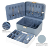 Wholesale High End Luxury PU Leather Custom Logo Printed Jewelry Organizer Box Jewelry Boxes with mirror For Travel