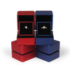 Hot Selling LED Light Ring Box Jewelry Gift Case Luxury Rhombus Pattern Velvet Inlay For Wedding Engagement Proposal Packing Box 