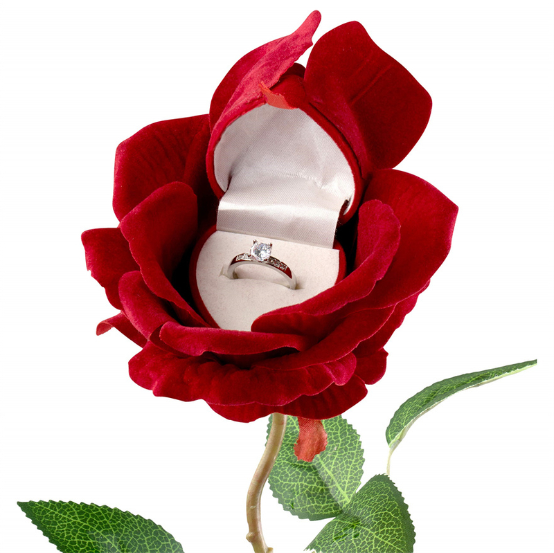 New Arrival Noble Rose Heart Flower Blossom Style Velvet Ring Gift Packaging Box for Ceremony Proposal Engagement Wedding