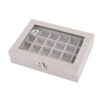 Creative Simple Portable Solid Color Single Layer Velvet Multi Grid Large Capacity Jewelry Ring Earrings Necklace Storage Box with Window