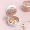 Portable Grey Small Round Velvet Lining Double Layer Jewelry Stud Earrings Ring Necklace Storage Box Wholesale