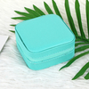 Custom Small Travel Simple Portable Zipper Flip Ring Necklace Earrings Jewelry Storage Box Flannel Lining