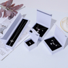 Custom Dark Blue Flip Paper Stud Earrings Bracelet Necklace Ring Jewelry Packaging Box Factory Wholesale