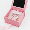 Custom Logo New Style Magnetic Closure Paper Ring Necklace Jewelry Packaging Box with Foam Insert And Mirror Wholesale