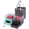Two Layers Acrylic Lid Preseved Rose Jewelry Box