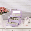 Luxury Large Portable Jewelry Organizer Storage Case Packaging Box with Lock and drawer for Women Girls